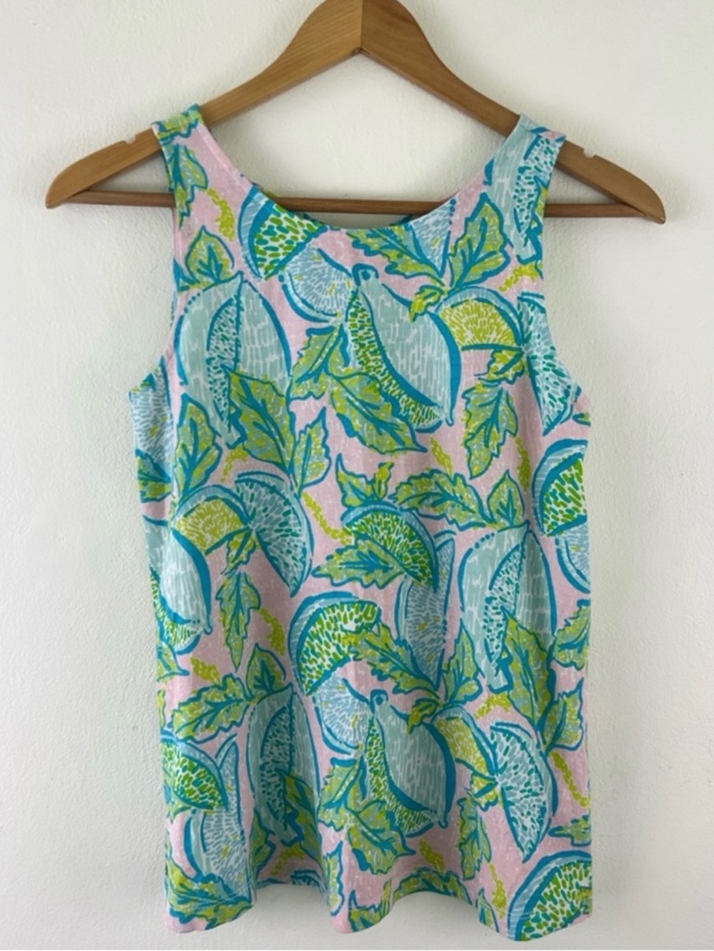 Lilly Pulitzer Kristin Vitamin Sea Pima Cotton Modal Blend Cross-back Tank Top
